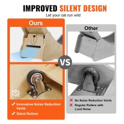 Kissojen juoksupyörä 52 tuumaa koivu- ja haapamonikerrosvaneri sisäkäyttöön irrotettavalla sisämatolla