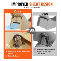 Kissan juoksupyörä koivu- ja haapamonikerrosvanerista 75 cm halkaisija irrotettava sisämatto