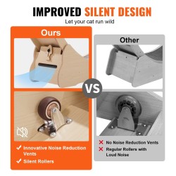 Puinen kissan juoksupyörä MDF 132 cm ulkohalkaisijalla irrotettavalla matolla sisäkäyttöön