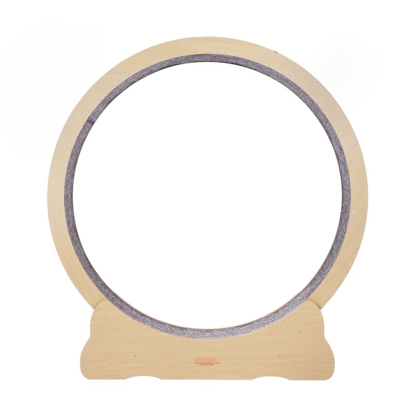 Puinen kissan juoksupyörä MDF 132 cm ulkohalkaisijalla irrotettavalla matolla sisäkäyttöön