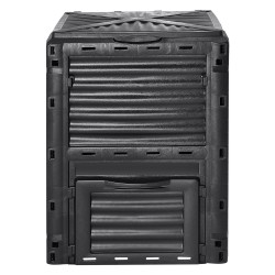 Ulkokompostori 300 L PP-muovi BPA-vapaa musta yläkansi alaluukku neljän sivun ilmanvaihto