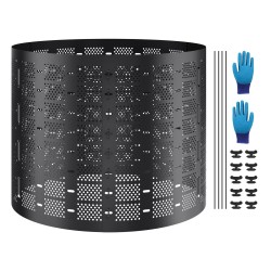 Kompostori HDPE-muovinen 1000 l ulkokäyttöön musta 335 x 90 cm
