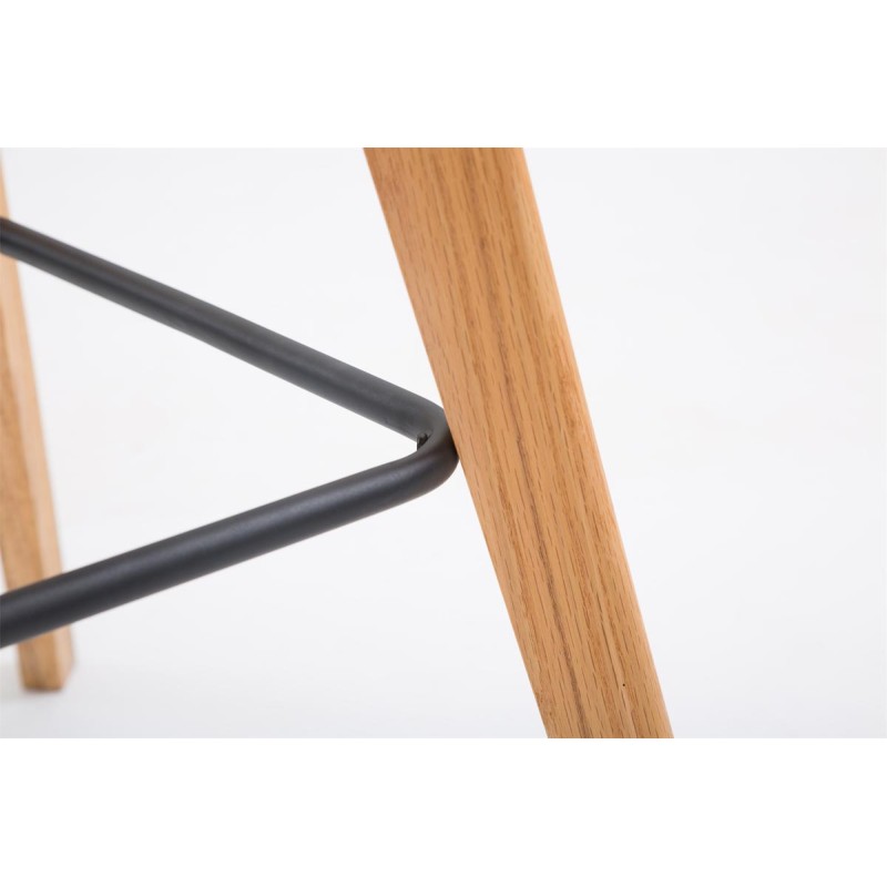 Tyylikäs baarijakkara tammijalustalla ja pehmustetulla istuimella