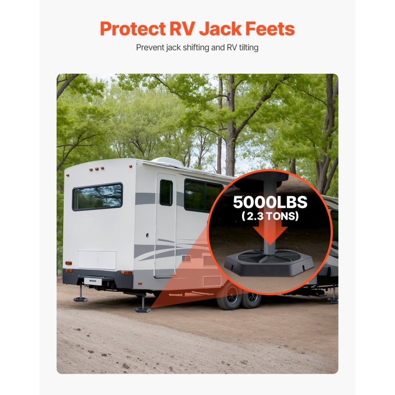 Kumiset tukijalkatyynyt 4 kpl matkailuautoille 10 tuuman jaloille 2,3 t kantavuus