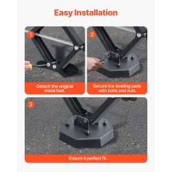 Kumiset tunkkialustat 4 kpl 203x203x76 mm 2,3 t saksitunkille