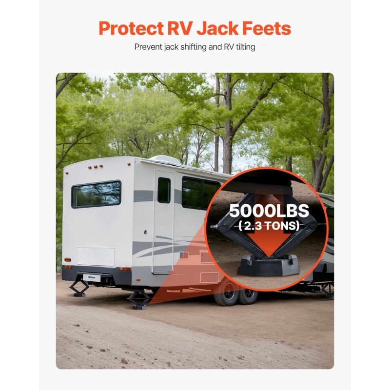 Kumitasauslevyt 5,5 tuuman neliötukijaloille matkailuautoihin 4 kpl