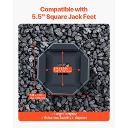 Kumitasauslevyt 5,5 tuuman neliötukijaloille matkailuautoihin 4 kpl