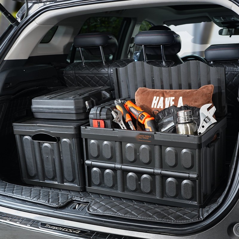 Taitettavat pinottavat PP-muoviset säilytyslaatikot 45 l 3 kpl kannella