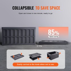 Taitettavat PP-muoviset säilytyslaatikot 65L 3 kpl kannella pinottavat kahvoilla