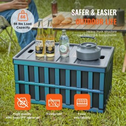 Taitettavat PP-muoviset säilytyslaatikot 65L 3 kpl kannella pinottavat kahvoilla