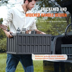 Taitettavat PP-muoviset säilytyslaatikot 65L 3 kpl kannella pinottavat kahvoilla