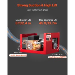 Polttoaineensiirtopumppu kuusikymmentä litraa minuutissa valurautainen pumppupää kuparimoottori mittarilla automaattipistoolilla