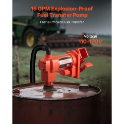 Sähköinen polttoaineensiirtopumppu 57 l/min valurautarunko 2,4 m imukorkeus 11,28 m nostokorkeus