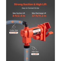 Sähköinen polttoaineensiirtopumppu 57 l/min valurautarunko 2,4 m imukorkeus 11,28 m nostokorkeus
