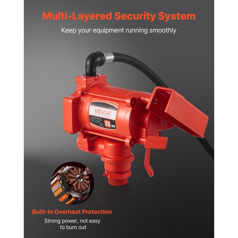 Sähköinen polttoaineensiirtopumppu 76 l/min kuparimoottori valurautarunko automaattinen polttoainepistooli purkuletku