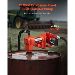 Polttoaineensiirtopumppu valurautainen runko kuparimoottori 57 l/min automaattipistooli poistoletku mukana