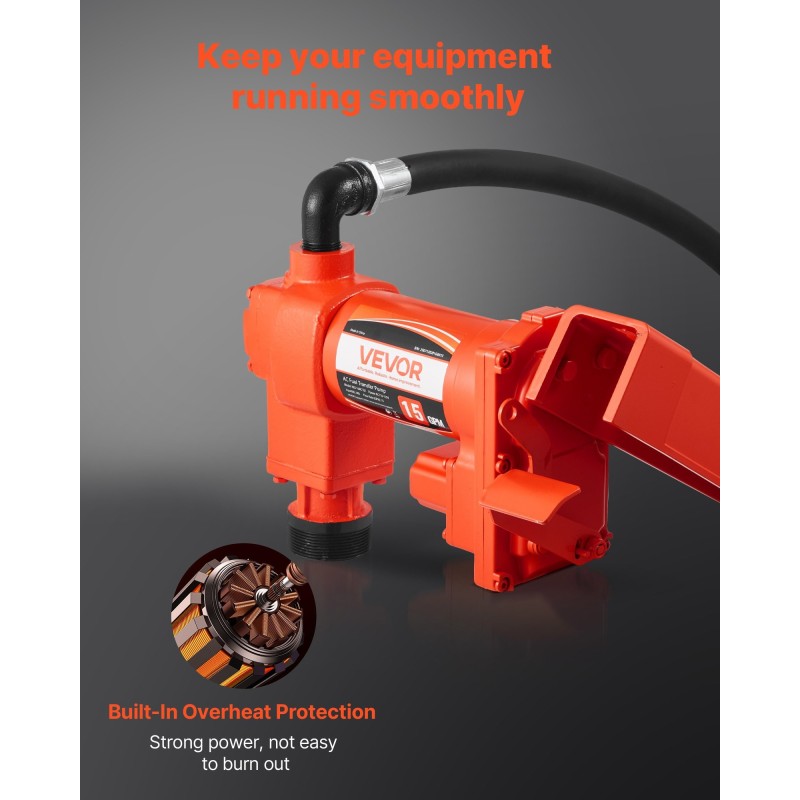 Polttoaineensiirtopumppu valurautainen runko kuparimoottori 57 l/min automaattipistooli poistoletku mukana