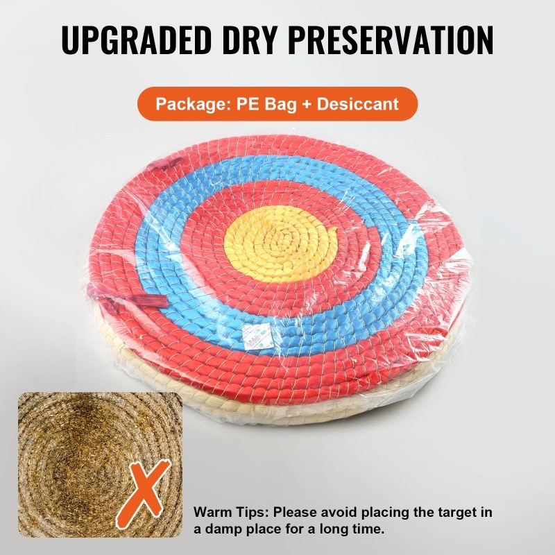 Jousiammuntataulu olkinen pyöreä 20-tuumainen kolme kerrosta käsintehty kantokahvalla