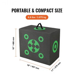 Jousiammuntatausta XPE-vaahtopinta 16x18 tuumaa kannettava musta ammuttavissa kaikilta sivuilta