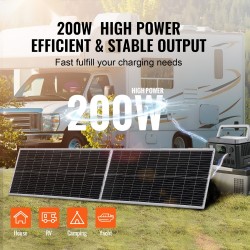 Monokiteinen vesitiivinen aurinkopaneelisarja kahdella sadan watin paneelilla lataussäätimellä