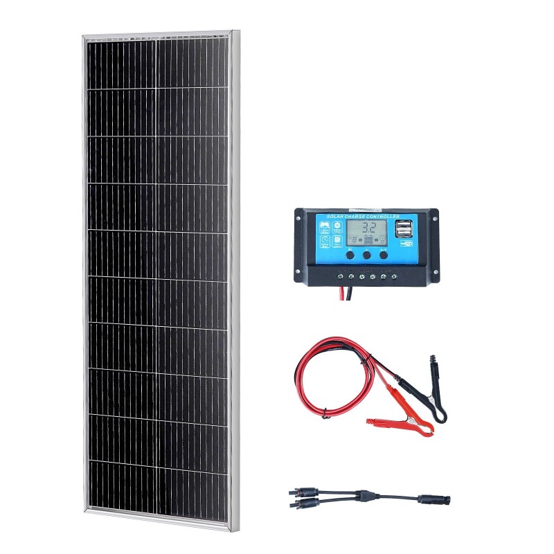 Monokideaurinkopaneelisarja 100W 12V lataussäätimellä IP68 ulkokäyttöön matkailuautoihin veneisiin mökille