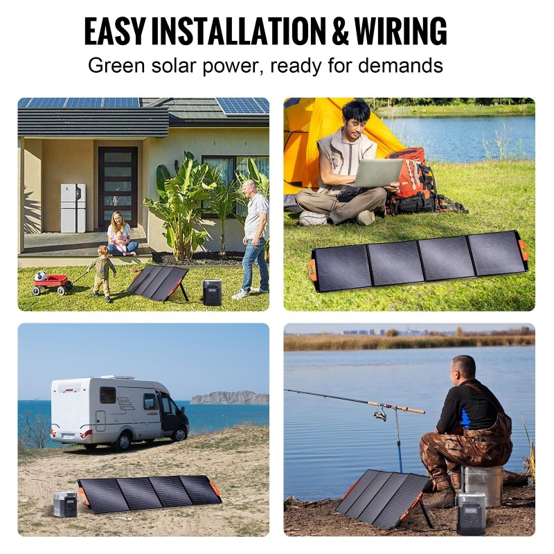 Taitettava 200W monikideaurinkopaneeli IP67 vesitiivis virtalähteisiin yhteensopiva retkeilyyn