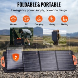 Taitettava 120W monokiteinen ETFE aurinkopaneeli IP67 18V USB-C QC3.0