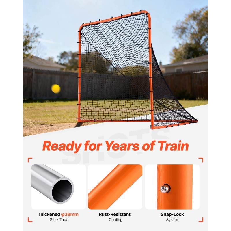 Lacrosse-maali teräsrunko 6x6x7ft taittuva kannettava polyesteriverkko harjoituksiin nuorille ja aikuisille