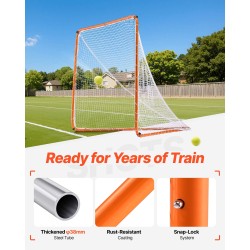 Lacrosse-maali teräsrunko 6x6x7ft harjoitusmaali kannettava kantolaukulla nuorille ja aikuisille
