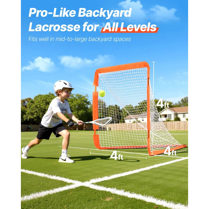 Lacrosse-maali rautarunkoinen 4 x 4 jalkaa taitettava nuorten harjoituksiin