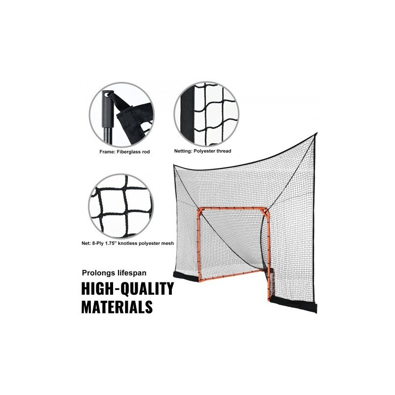 Maalitaustaverkko lacrosseen ja jääkiekkoon solmuton polyesteriverkko 12x9 jalkaa 14 karabiinihakaa