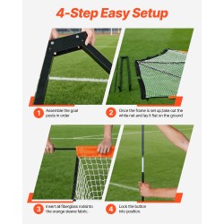 Lacrosse-harjoitusmaali 1828×1828×2134 mm lasikuitutangolla solmuttomalla polyesteriverkolla metallijalustalla kantolaukulla