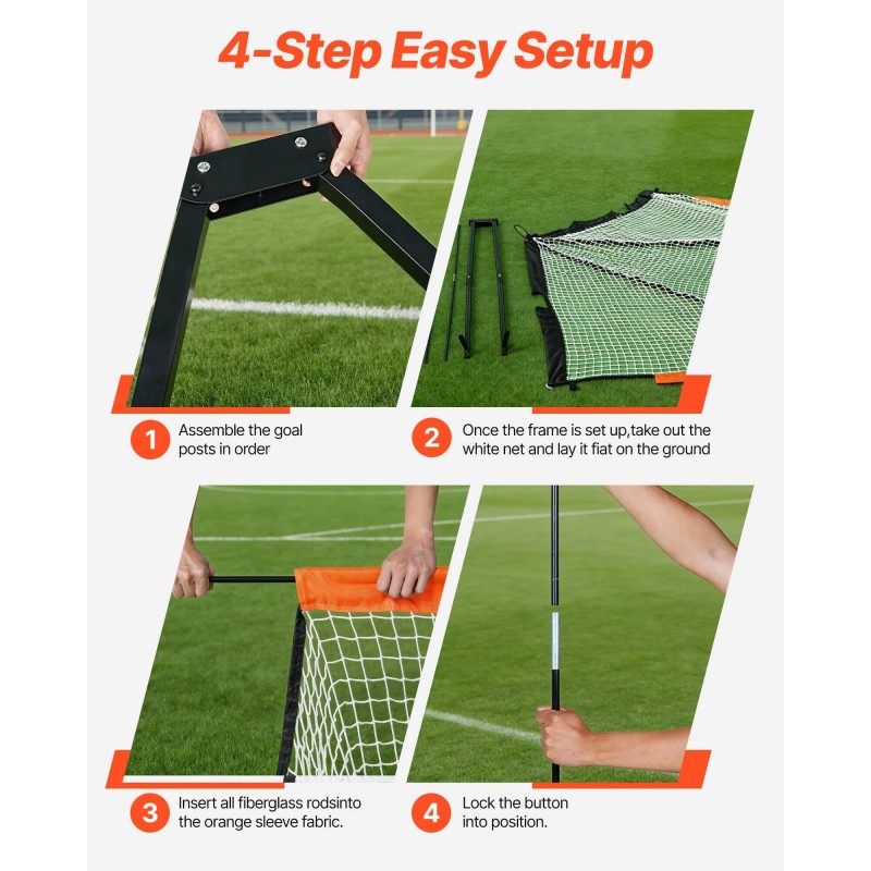 Lacrosse-harjoitusmaali 1828×1828×2134 mm lasikuitutangolla solmuttomalla polyesteriverkolla metallijalustalla kantolaukulla