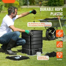 Matokompostori muovinen 50 litraa 5 kerrosta hanalla sisä ja ulkokäyttö