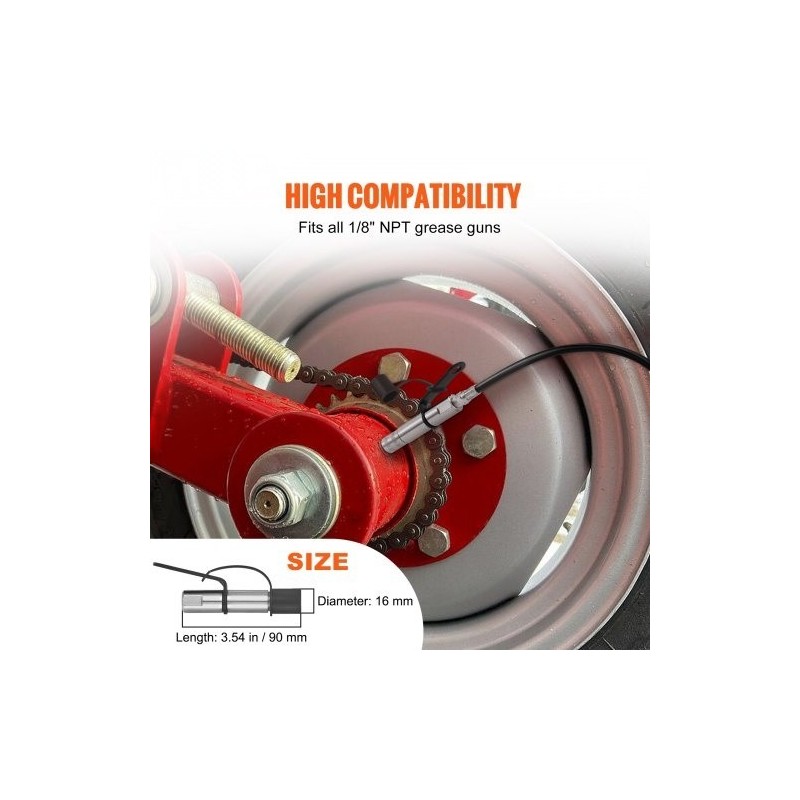 Rasvaprässin 1/8-tuumainen NPT-liitin jousiteräs, 3-leukainen, 2 kpl