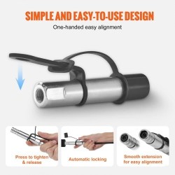 Rasvaprässin 1/8-tuumainen NPT-liitin jousiteräs, 3-leukainen, 2 kpl