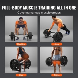 Kuusikulmainen trap-tanko terästä 225 kg kantavuus 1415 mm pituus kotikäyttöön