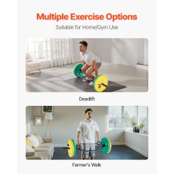 Kuusikulmainen trap-tanko teräs 50 mm holkit 360 kg kapasiteetti karhennetut kahvat