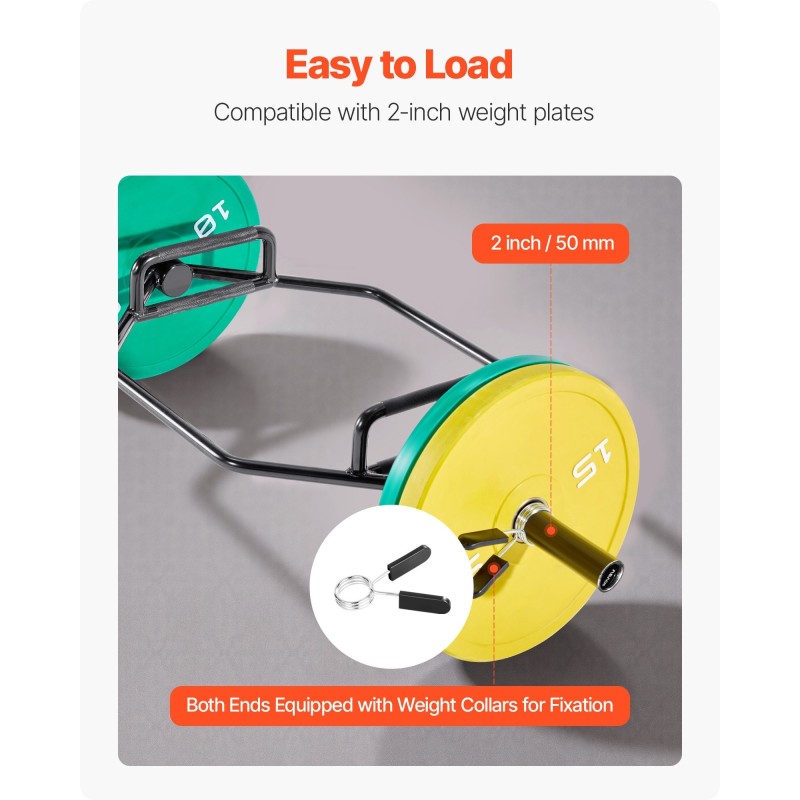 Kuusikulmainen trap-tanko teräs 50 mm holkit 360 kg kapasiteetti karhennetut kahvat