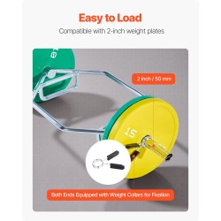 Kuusikulmainen terästanko 50 mm keskireikä 360 kg karhennetut kahvat