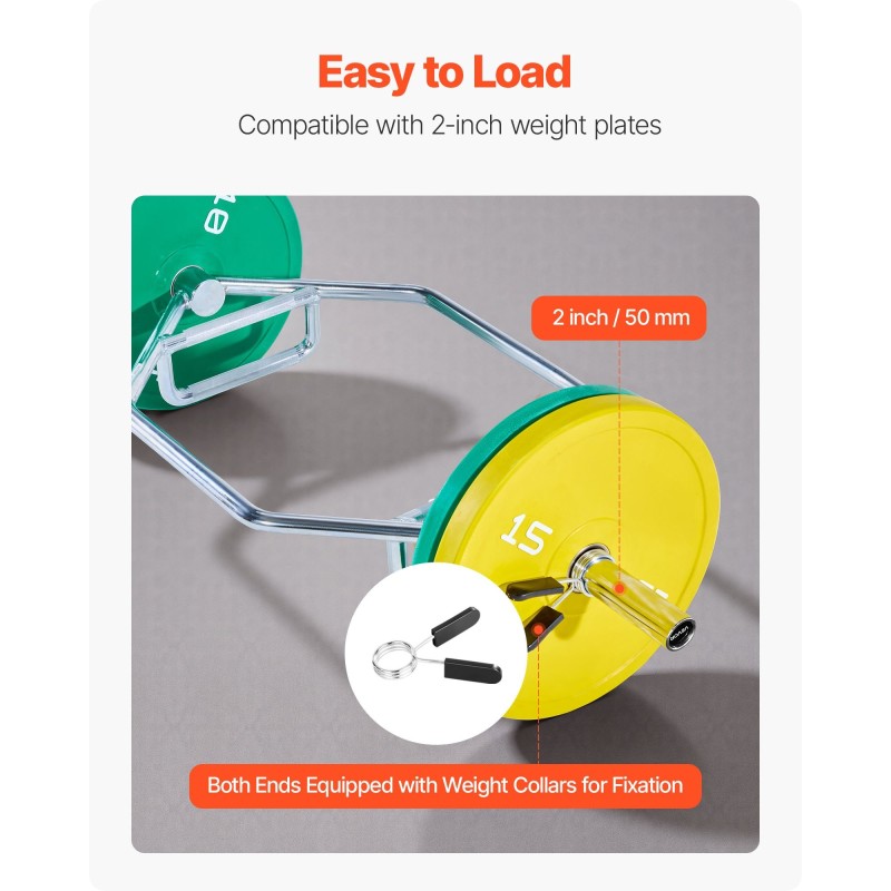 Kuusikulmainen terästanko 50 mm keskireikä 360 kg karhennetut kahvat