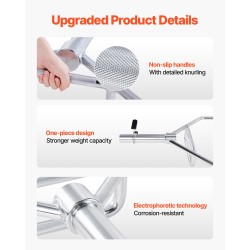 Kuusikulmainen terästanko 50 mm keskireikä 360 kg karhennetut kahvat