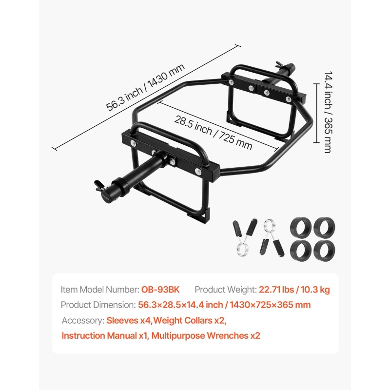 Kuusikulmainen tanko teräs 50 mm holkit 240 kg musta