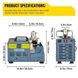 Korkeapainekompressori 1800W 220V 300BAR vesijäähdytys PCP-ilmakivääreille paintball-säiliöille