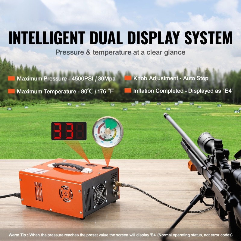 PCP-kompressori maksimipaine 4500PSI 30MPa DC12V AC230V öljytön sisäänrakennettu muunnin