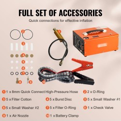 PCP-kompressori maksimipaine 4500PSI 30MPa DC12V AC230V öljytön sisäänrakennettu muunnin