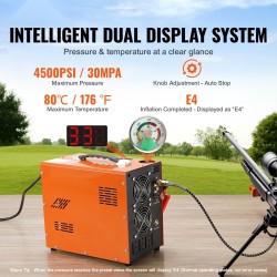 PCP-ilmakompressori kannettava 30 MPa 4500 PSI 600W muunnin DC12V ja AC230V öljytön