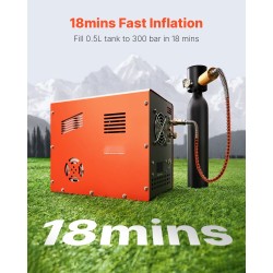 PCP-ilmakompressori 300W 4500PSI/30MPa DC12V/AC230V kannettava ilma-aseille ja sukelluspulloille