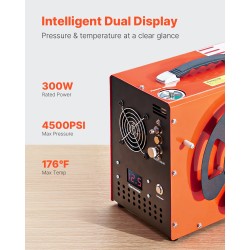 PCP-ilmakompressori 300W 4500PSI/30MPa DC12V/AC230V kannettava ilma-aseille ja sukelluspulloille