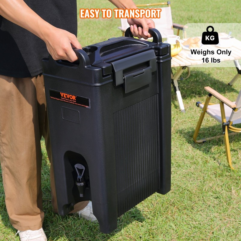 Eristetty juoma-annostelija LDPE 18,9 l elintarvikekelpoinen 23 mm PU eriste kaksivaiheisella hanalla